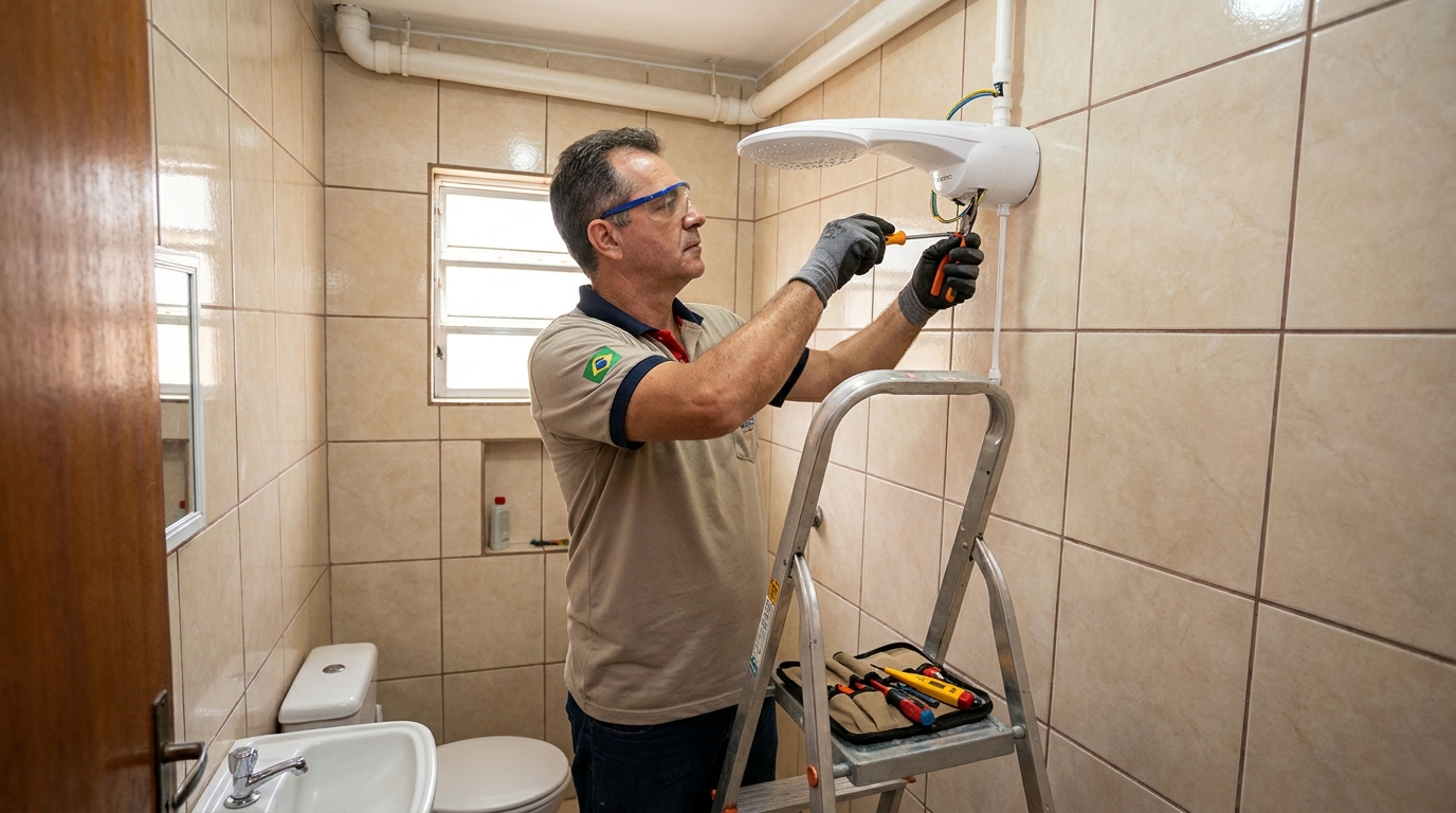 Instalação com pressurizador em Santo André-SP